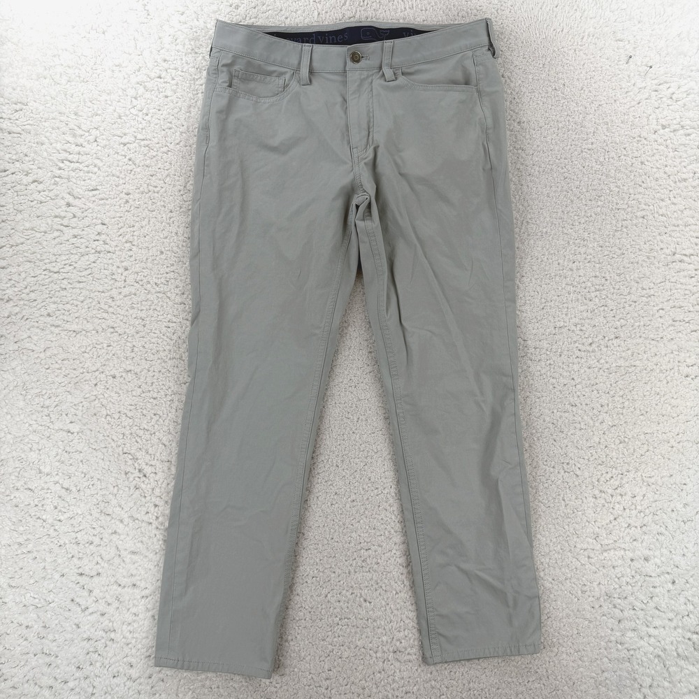 Vineyard Vines Mens Performance Chino Pants 33x30 Gray Slim Fit 1P001095